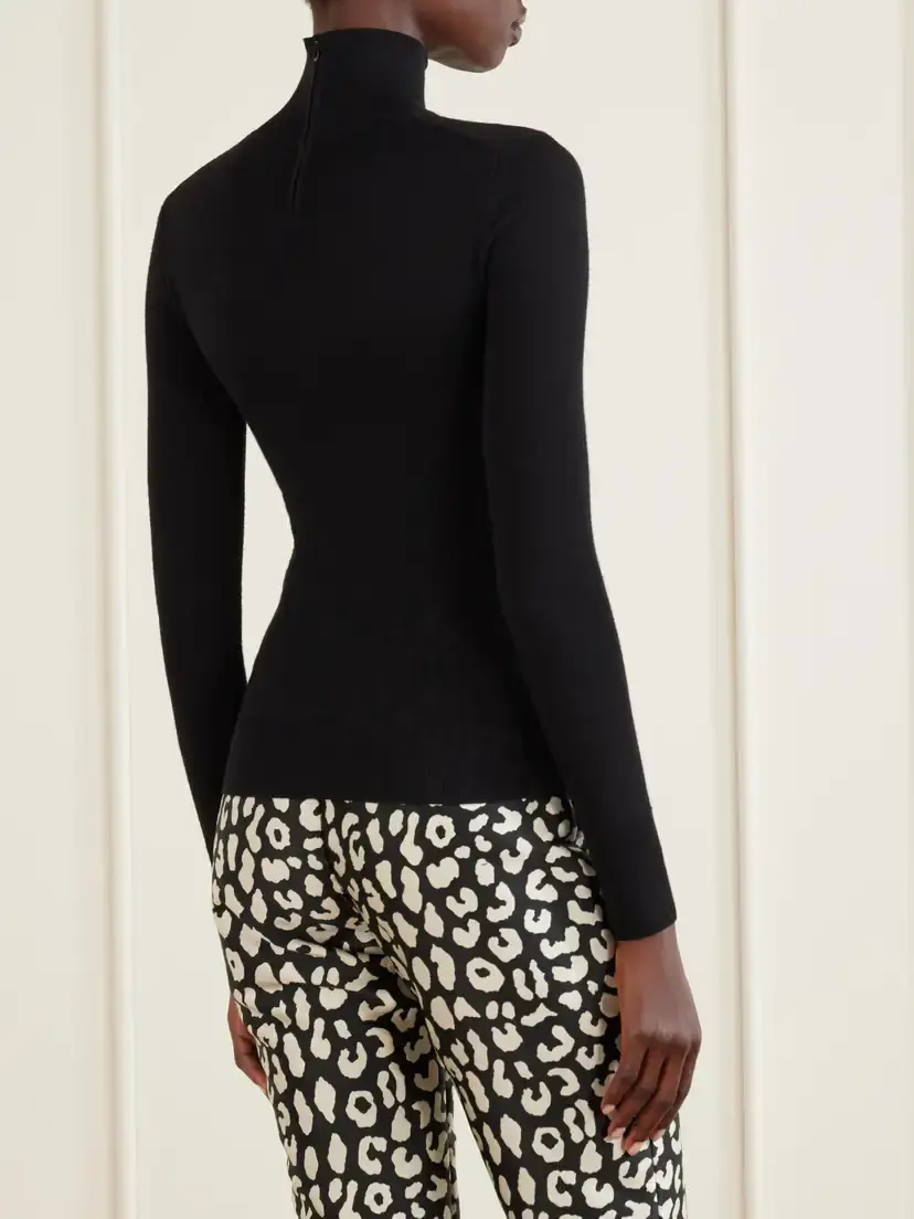Carolina Herrera Wool And Silk-blend Turtleneck Sweater | Thumbnail 4 Carolina Herrera Wool And Silk-blend Turtleneck Sweater | Thumbnail 4