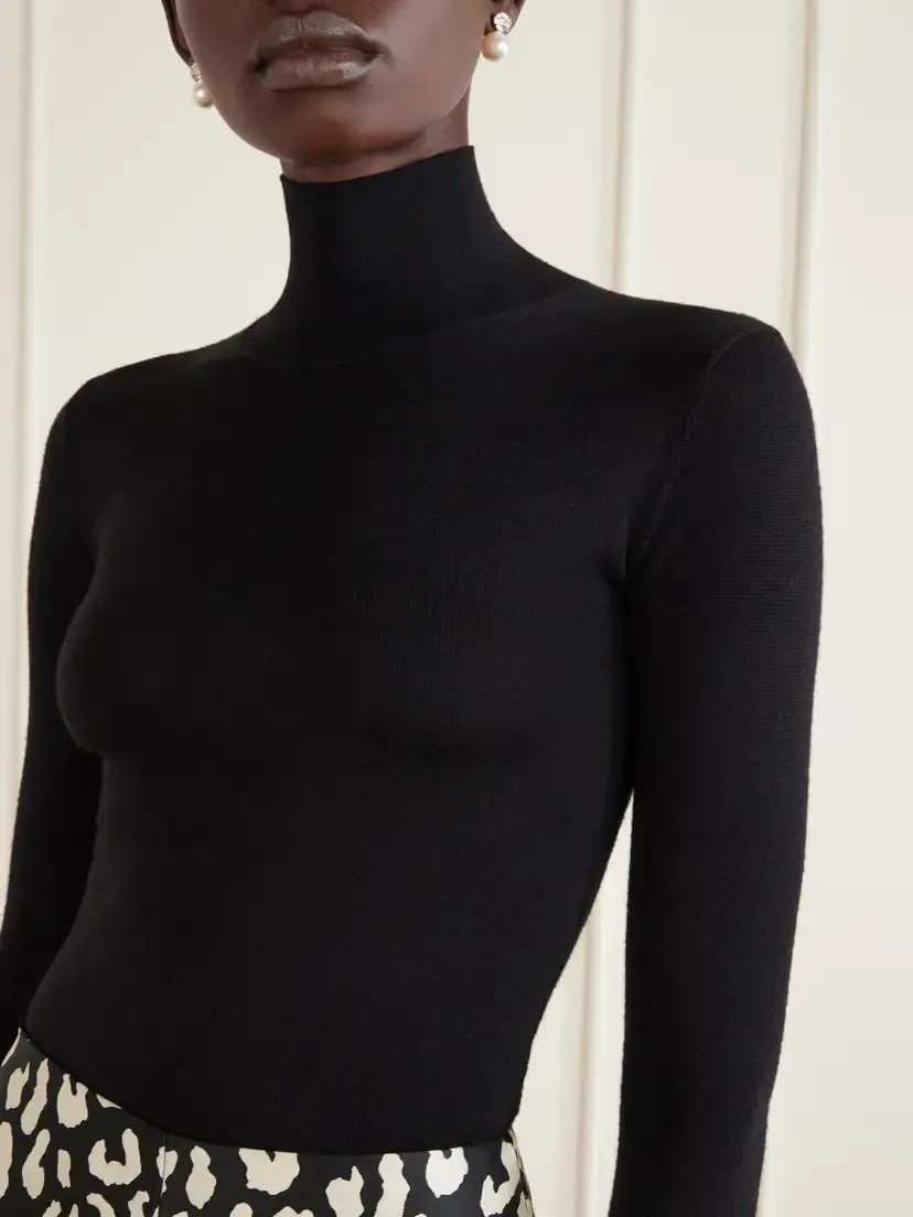 Carolina Herrera Wool And Silk-blend Turtleneck Sweater | Thumbnail 5 Carolina Herrera Wool And Silk-blend Turtleneck Sweater | Thumbnail 5
