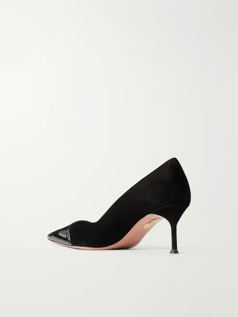 Aquazzura Orbit Pump 65 Patent Leather-trimmed Suede Pumps | Thumbnail 3