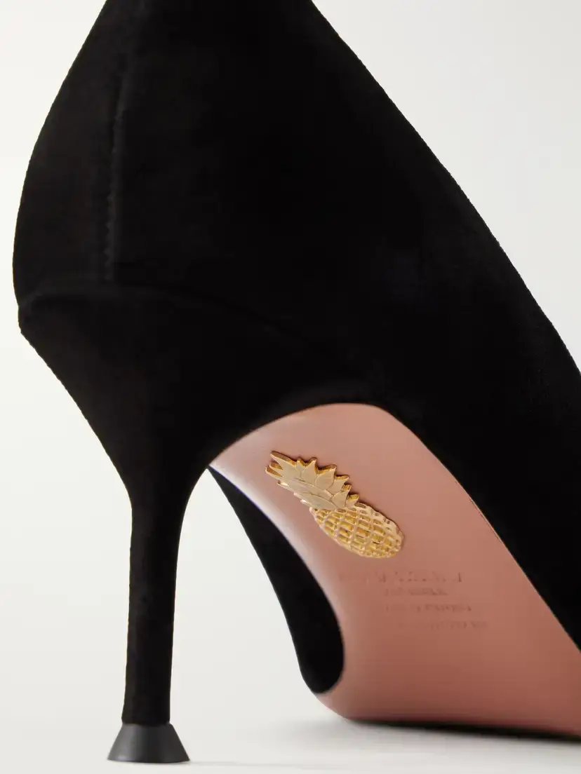 Aquazzura Orbit Pump 65 Patent Leather-trimmed Suede Pumps | Thumbnail 5