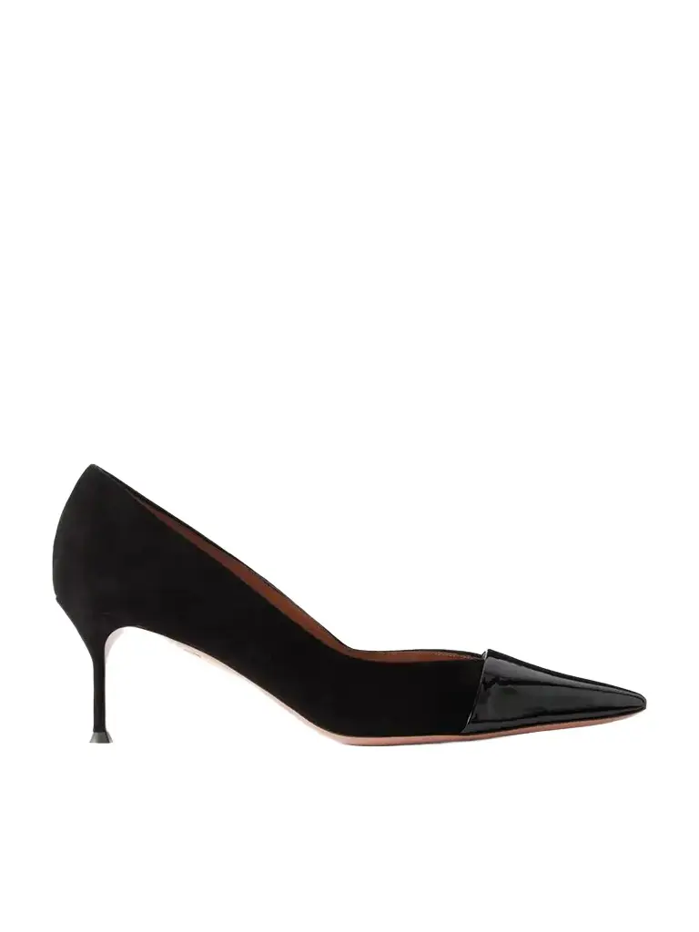 Orbit Pump 65 Patent Leather-trimmed Suede Pumps Orbit Pump 65 Patent Leather-trimmed Suede Pumps