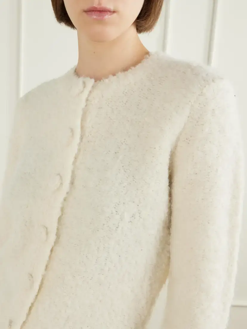 Erdem Satin-trimmed Wool And Alpaca-blend Cardigan | Thumbnail 5 Erdem Satin-trimmed Wool And Alpaca-blend Cardigan | Thumbnail 5