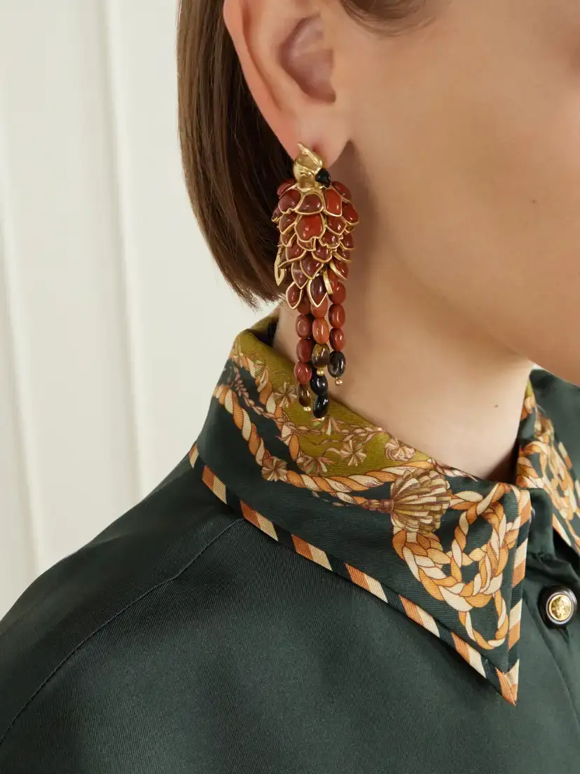 Zimmermann Plume Gold-plated And Enamel Earrings | Thumbnail 2 Zimmermann Plume Gold-plated And Enamel Earrings | Thumbnail 2