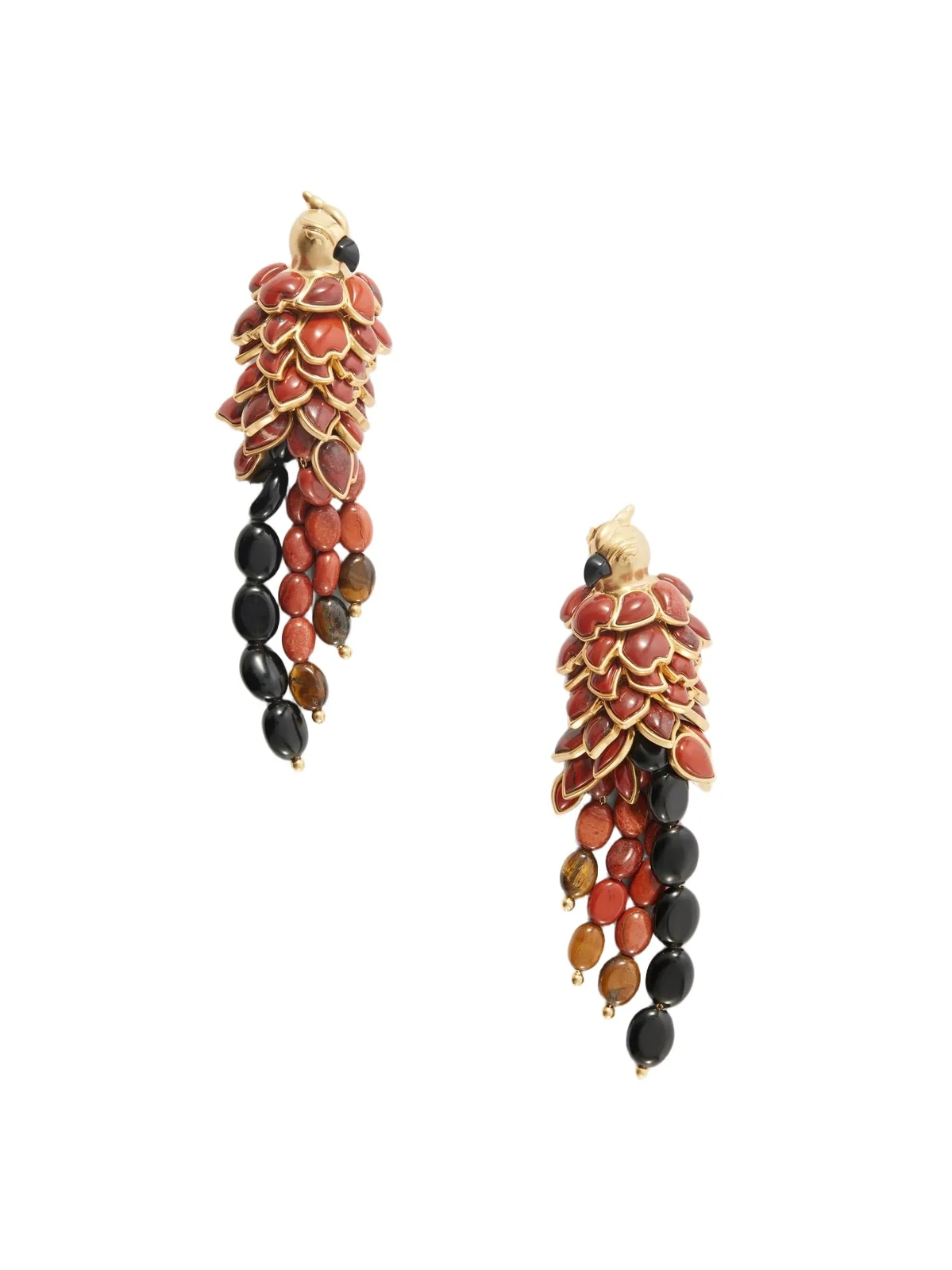 Plume Gold-plated And Enamel Earrings