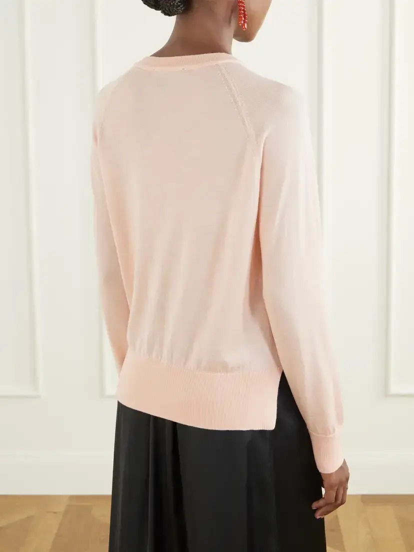 Simone Rocha Crystal-embellished Wool And Silk-blend Cardigan - Pink | Thumbnail 4