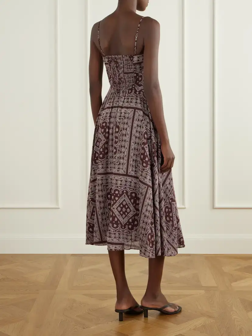 Veronica Beard Kitt Printed Cotton-blend Voile Midi Dress | Thumbnail 3 Veronica Beard Kitt Printed Cotton-blend Voile Midi Dress | Thumbnail 3