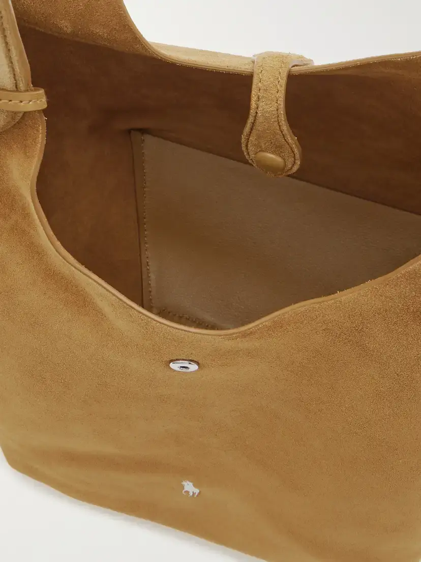 Polo Ralph Lauren Polo Play Leather-trimmed Suede Tote | Thumbnail 5 Polo Ralph Lauren Polo Play Leather-trimmed Suede Tote | Thumbnail 5