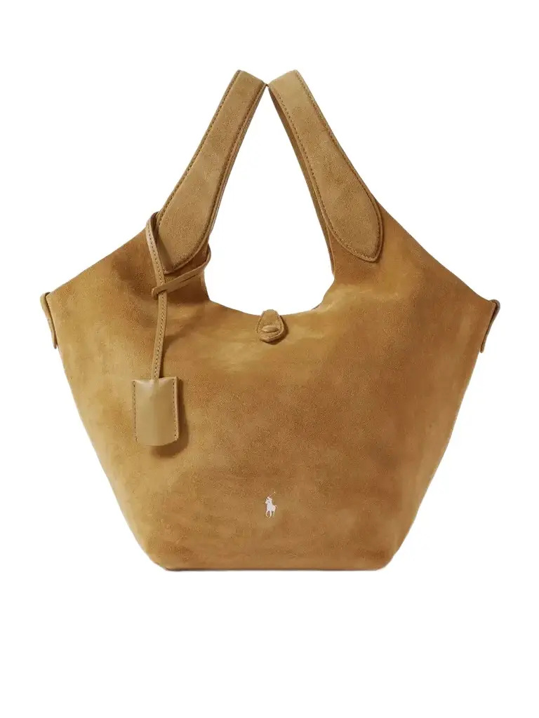 Polo Play Leather-trimmed Suede Tote Polo Play Leather-trimmed Suede Tote