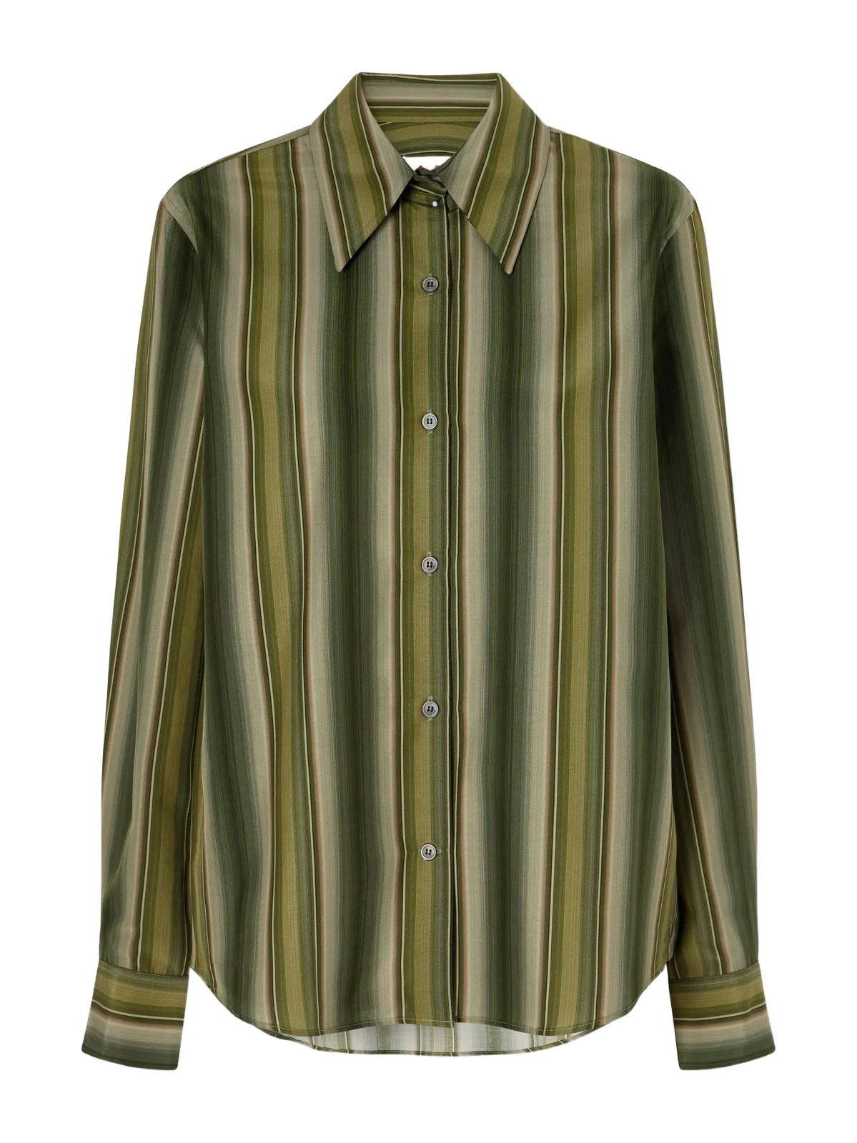 Striped Cotton And Silk-blend Shirt - Green