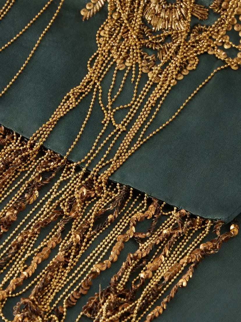 Dries Van Noten Fringed Bead-embellished Silk Scarf | Thumbnail 3 Dries Van Noten Fringed Bead-embellished Silk Scarf | Thumbnail 3
