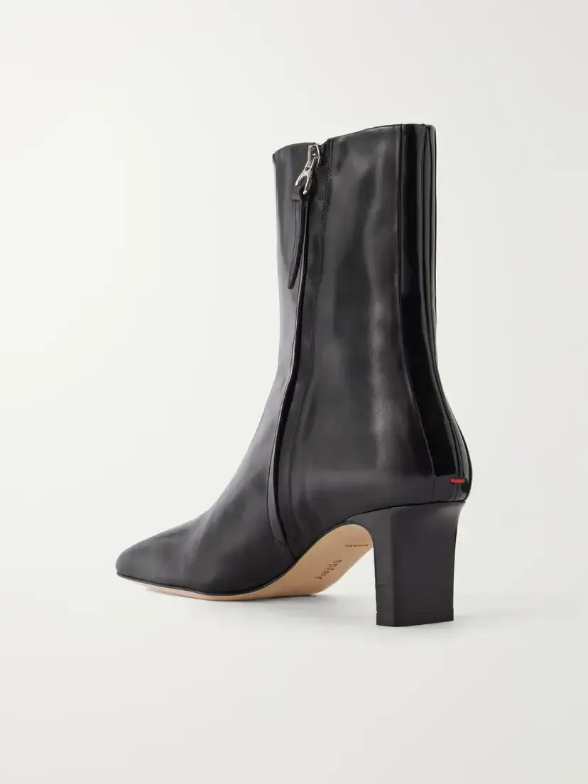 aeyde Billie Stripe 55 Patent-trimmed Leather Ankle Boots | Thumbnail 3