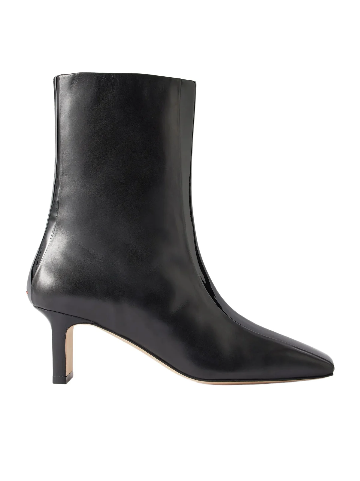 aeyde Billie Stripe 55 Patent-trimmed Leather Ankle Boots