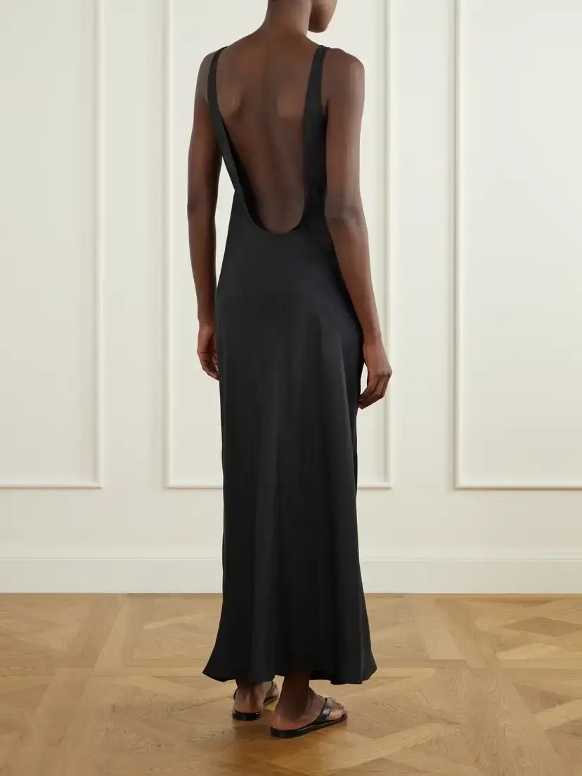 Le Kasha Open-back Silk-satin Maxi Dress | Thumbnail 3 Le Kasha Open-back Silk-satin Maxi Dress | Thumbnail 3