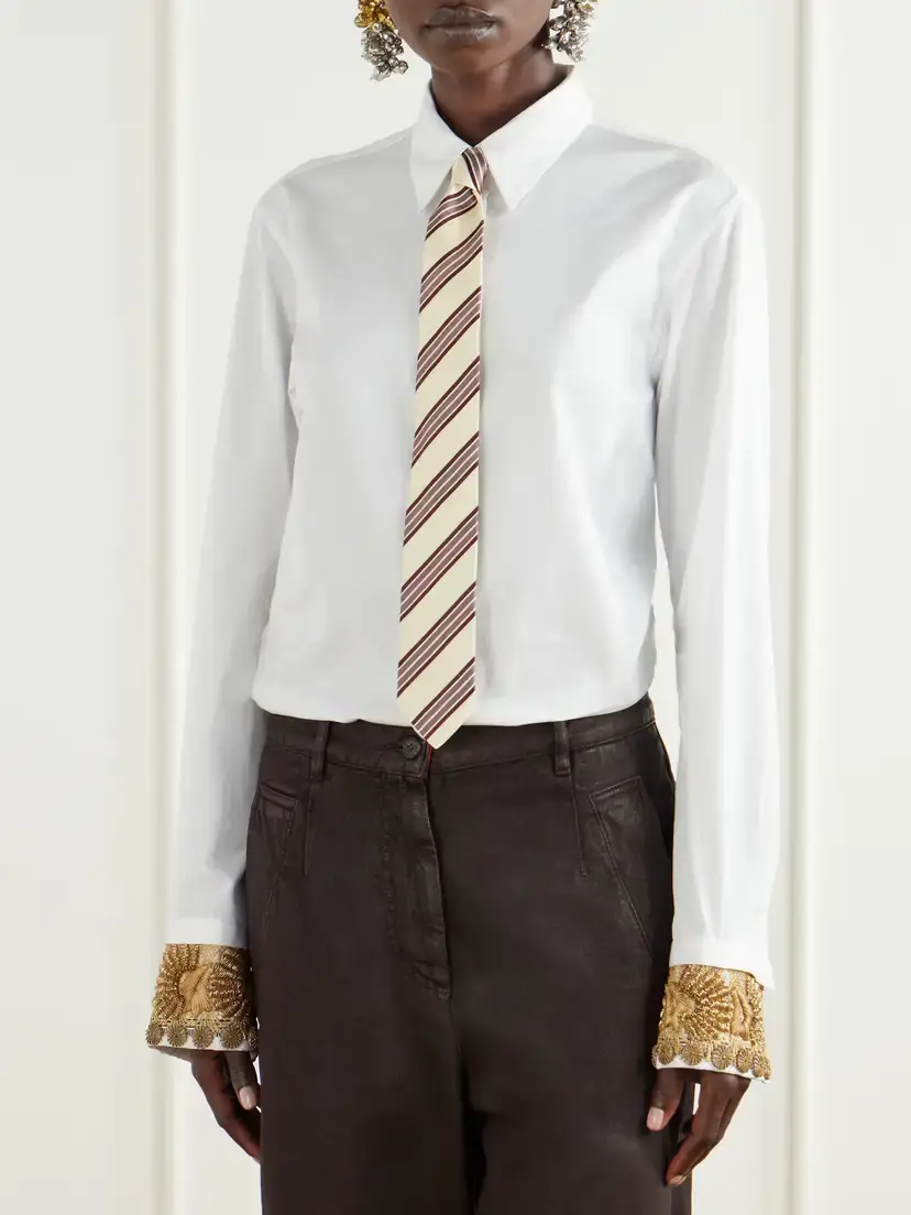 Dries Van Noten Striped Silk-jacquard Tie | Thumbnail 2