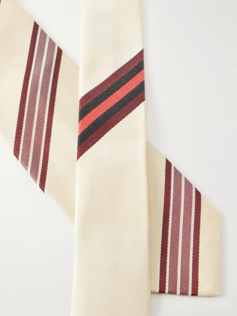 Dries Van Noten Striped Silk-jacquard Tie | Thumbnail 4