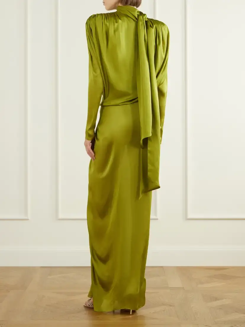 Balmain Draped Silk-charmeuse Maxi Dress | Thumbnail 3 Balmain Draped Silk-charmeuse Maxi Dress | Thumbnail 3