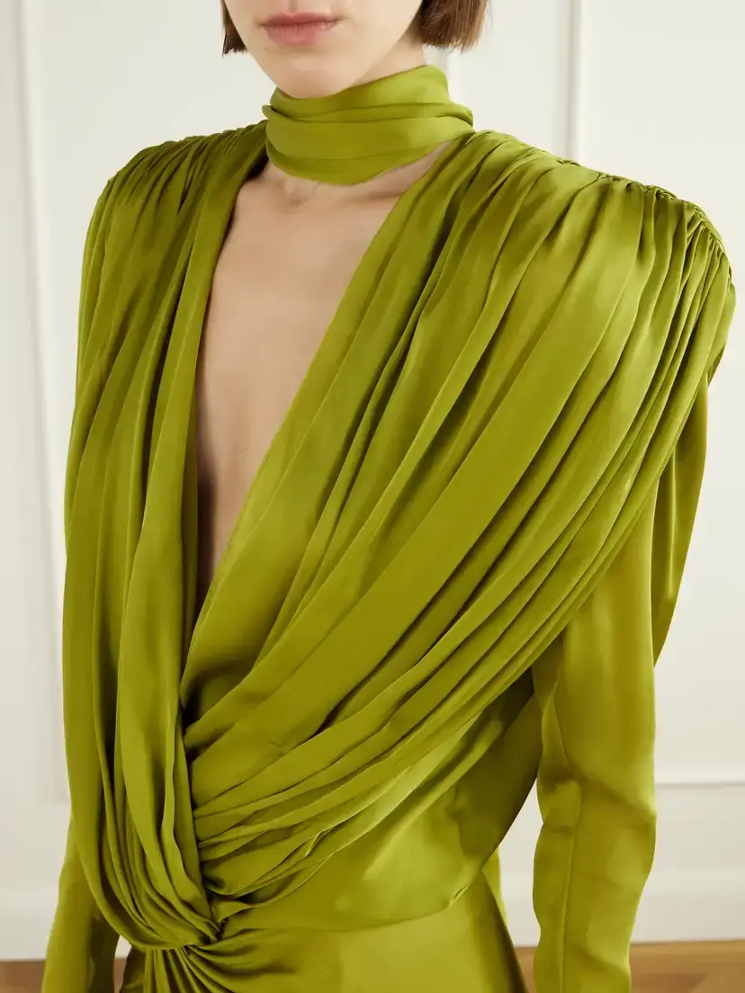 Balmain Draped Silk-charmeuse Maxi Dress | Thumbnail 4 Balmain Draped Silk-charmeuse Maxi Dress | Thumbnail 4