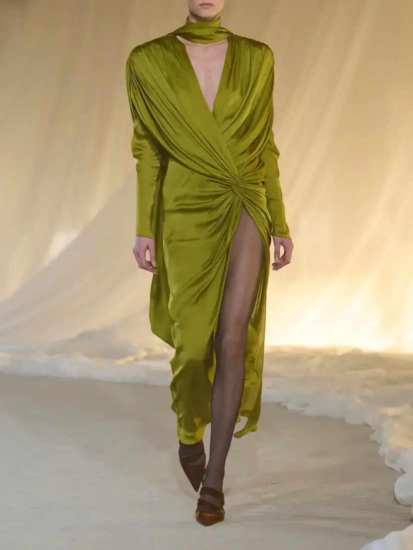 Balmain Draped Silk-charmeuse Maxi Dress | Thumbnail 5 Balmain Draped Silk-charmeuse Maxi Dress | Thumbnail 5