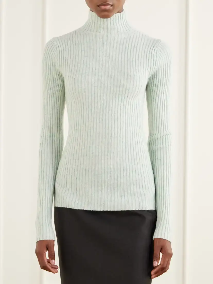 Auralee Ribbed Cashmere Turtleneck Sweater | Thumbnail 3 Auralee Ribbed Cashmere Turtleneck Sweater | Thumbnail 3