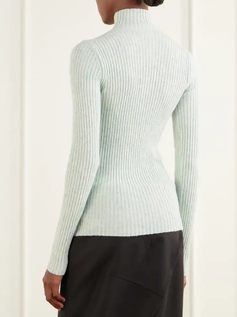 Auralee Ribbed Cashmere Turtleneck Sweater | Thumbnail 4 Auralee Ribbed Cashmere Turtleneck Sweater | Thumbnail 4