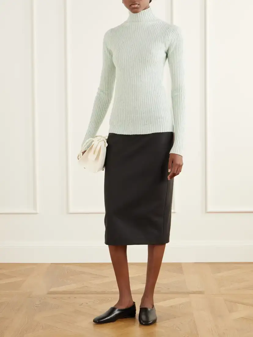 Auralee Ribbed Cashmere Turtleneck Sweater | Thumbnail 6 Auralee Ribbed Cashmere Turtleneck Sweater | Thumbnail 6
