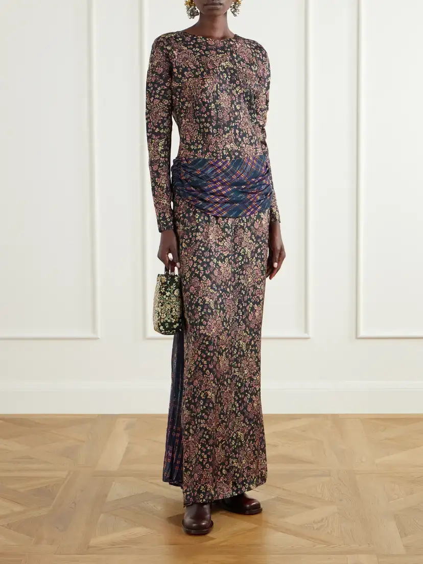 Dries Van Noten Floral-print Crepe Midi Dress | Thumbnail 2 Dries Van Noten Floral-print Crepe Midi Dress | Thumbnail 2