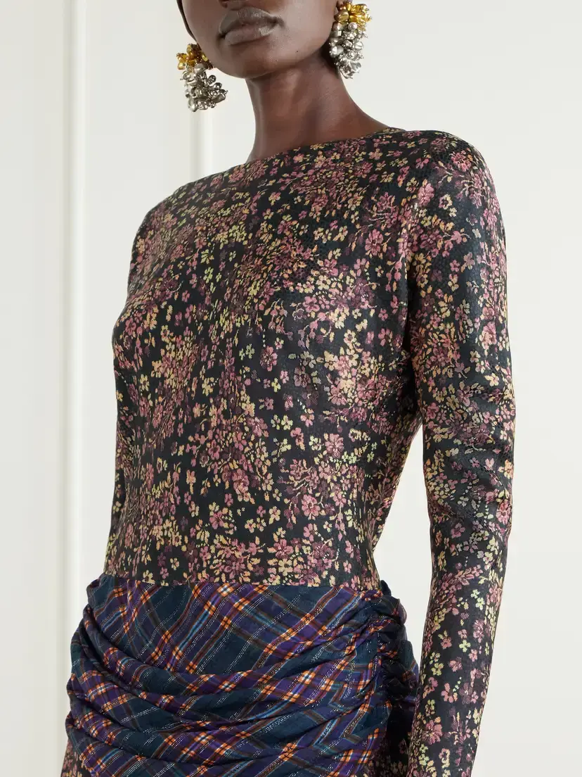 Dries Van Noten Floral-print Crepe Midi Dress | Thumbnail 4 Dries Van Noten Floral-print Crepe Midi Dress | Thumbnail 4