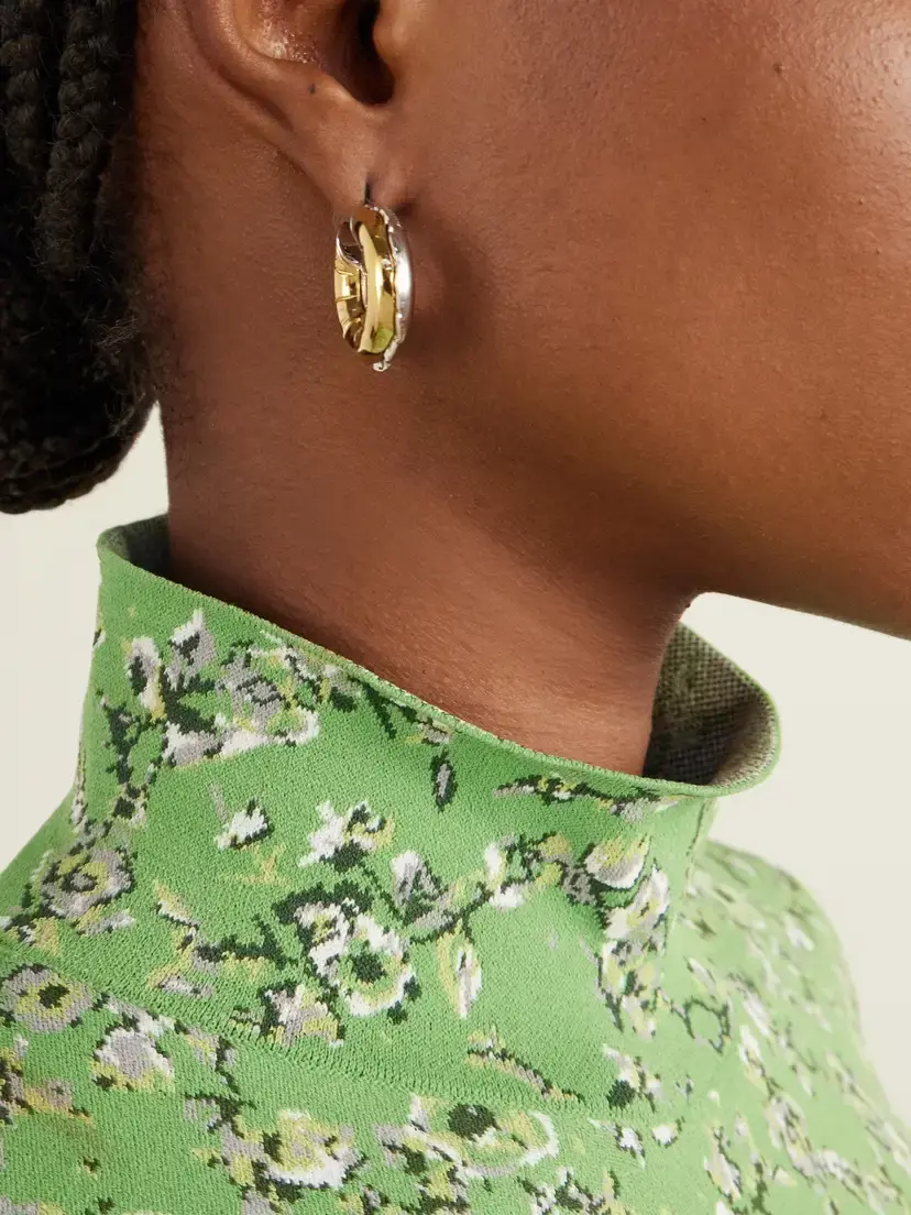 Loewe Inflated Hoop Gold And Silver-tone Earrings | Thumbnail 2