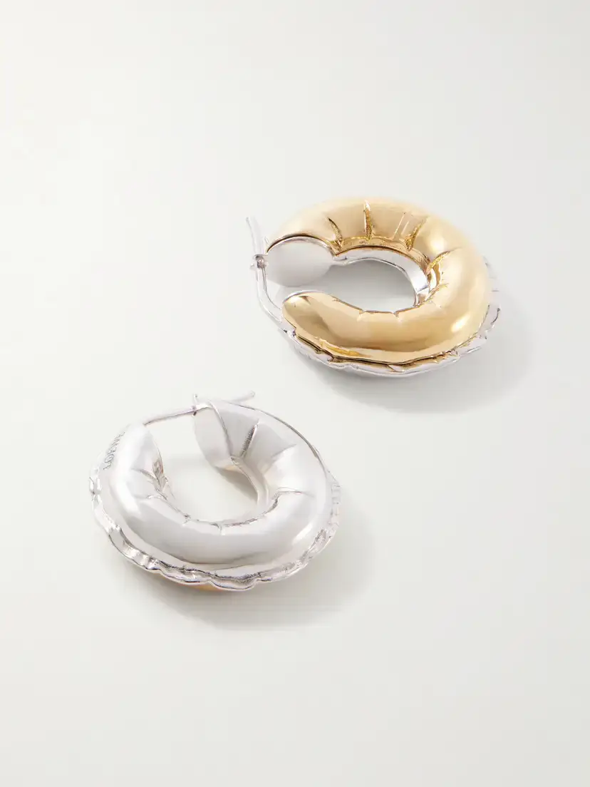 Loewe Inflated Hoop Gold And Silver-tone Earrings | Thumbnail 3