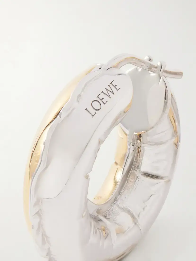 Loewe Inflated Hoop Gold And Silver-tone Earrings | Thumbnail 4