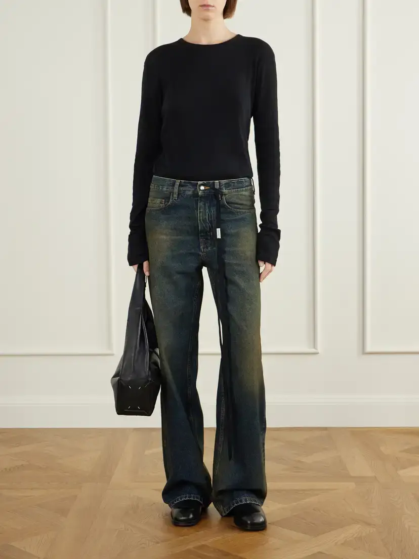 Ann Demeulemeester Dot Gathered Ribbed Cotton T-shirt | Thumbnail 2 Ann Demeulemeester Dot Gathered Ribbed Cotton T-shirt | Thumbnail 2