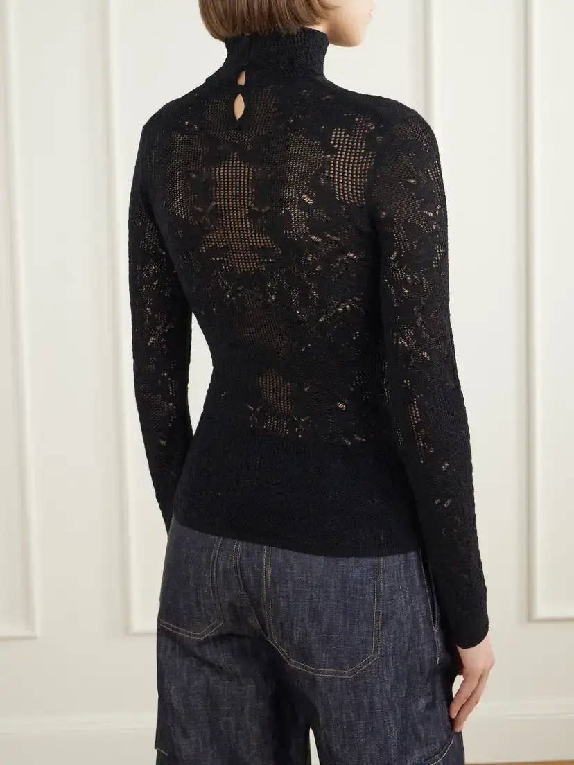 Gabriela Hearst Waite Crocheted Silk And Wool-blend Top - Black | Thumbnail 4 Gabriela Hearst Waite Crocheted Silk And Wool-blend Top - Black | Thumbnail 4