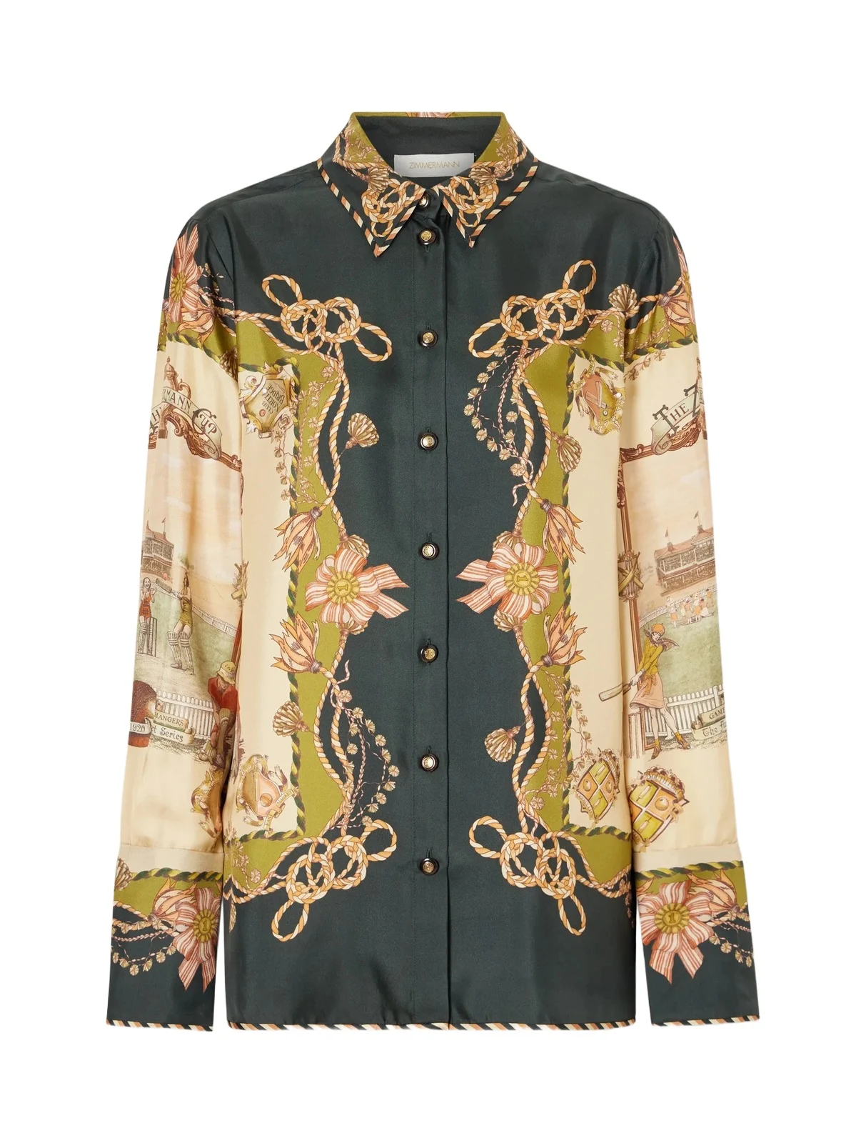 Zimmermann Valiant Printed Silk-twill Shirt