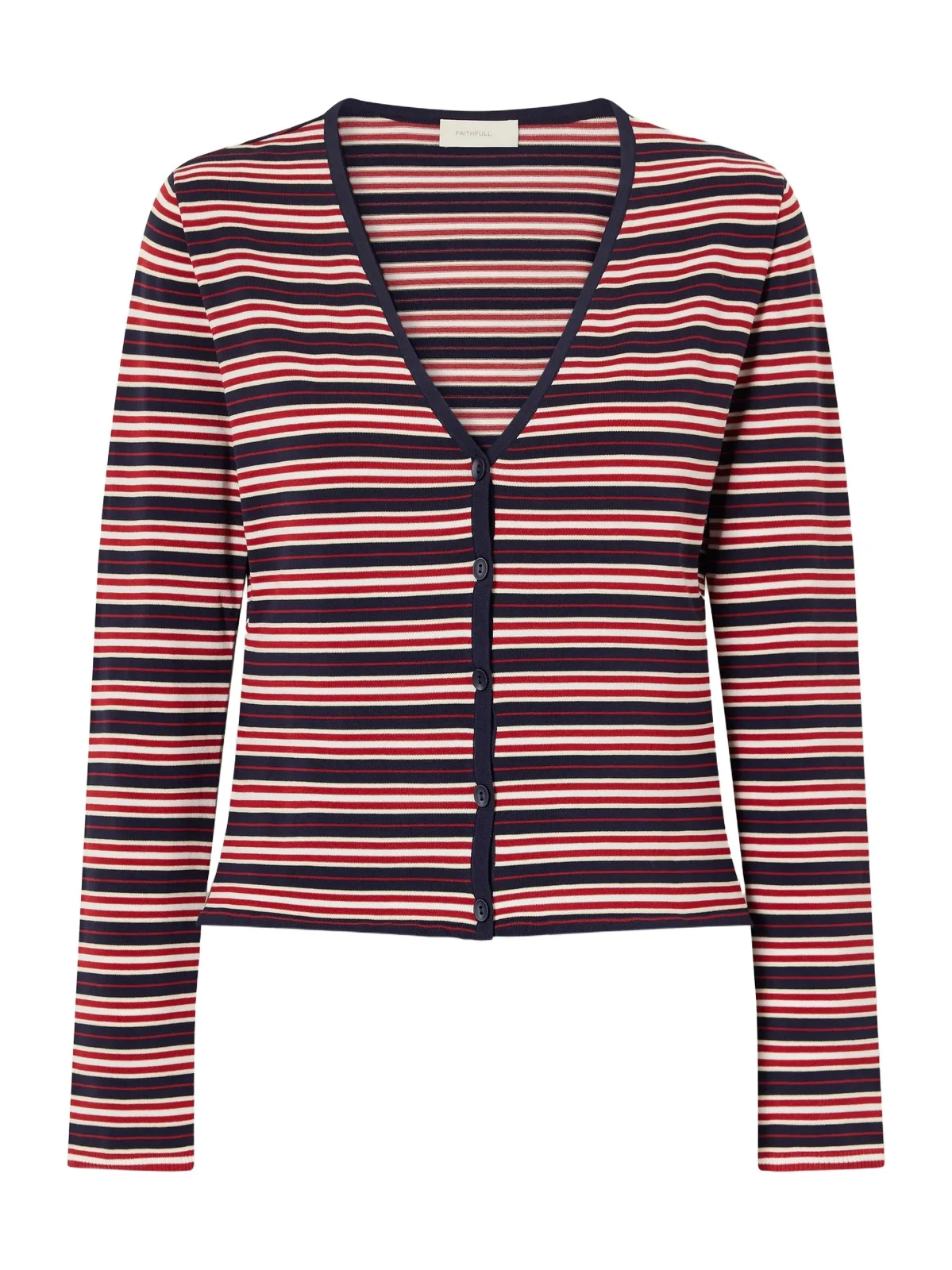 Doris Striped Cotton-blend Cardigan