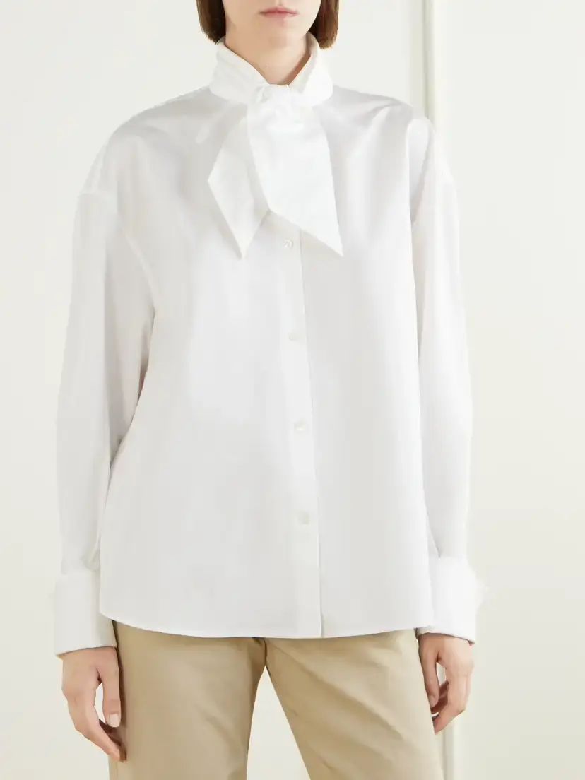 Marni Scarf-detailed Cotton-poplin Shirt | Thumbnail 3 Marni Scarf-detailed Cotton-poplin Shirt | Thumbnail 3