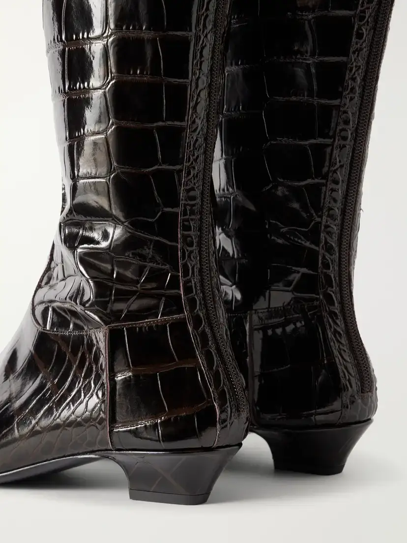 Magda Butrym Paneled Croc-effect Leather Over-the-knee Boots | Thumbnail 5 Magda Butrym Paneled Croc-effect Leather Over-the-knee Boots | Thumbnail 5