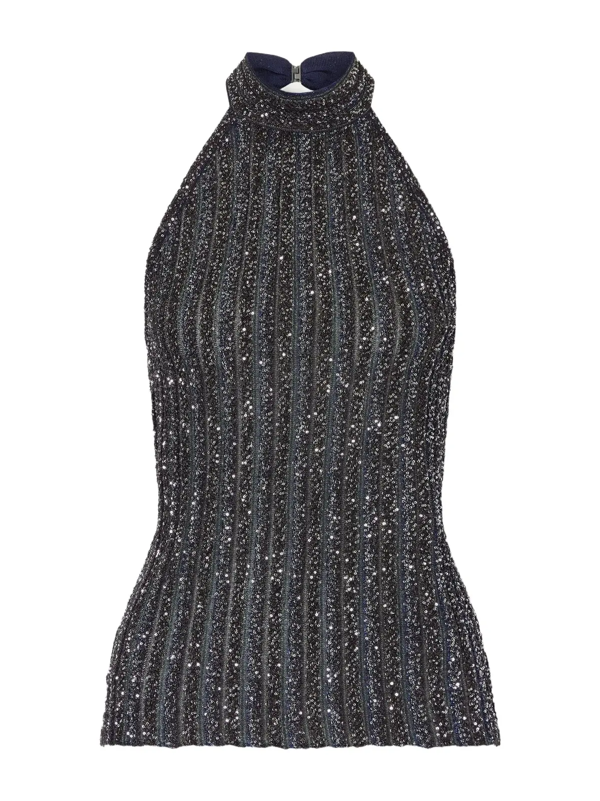 Missoni Sequin-embellished Striped Metallic Crochet-knit Halterneck Top