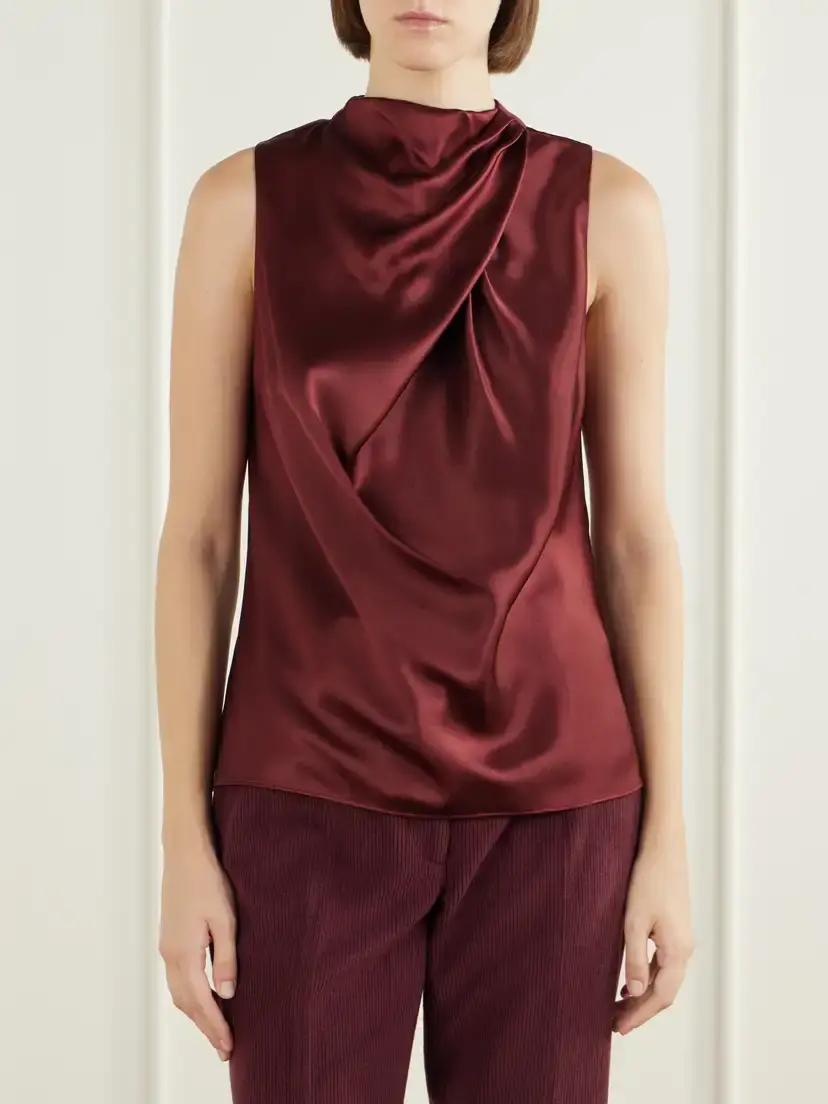 Gabriela Hearst Melina Draped Silk-satin Blouse | Thumbnail 3