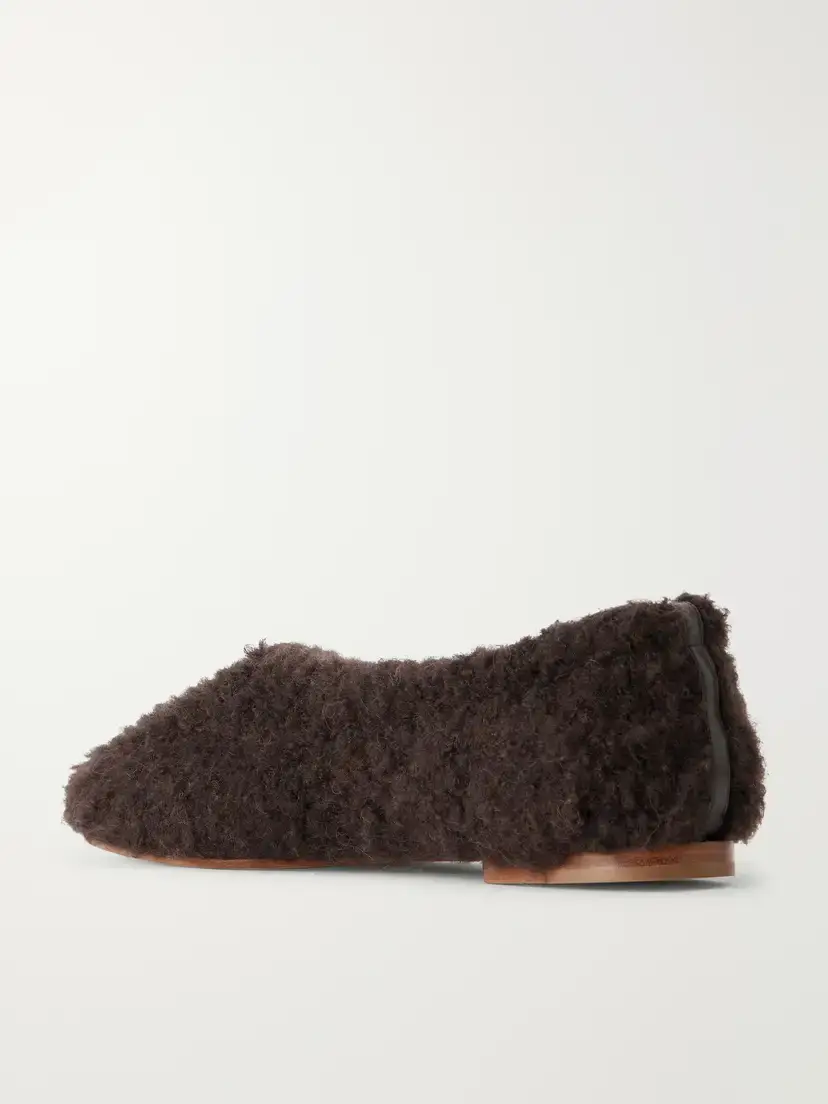 Gabriela Hearst Emperor Leather-trimmed Plush Ballet Flats | Thumbnail 3 Gabriela Hearst Emperor Leather-trimmed Plush Ballet Flats | Thumbnail 3