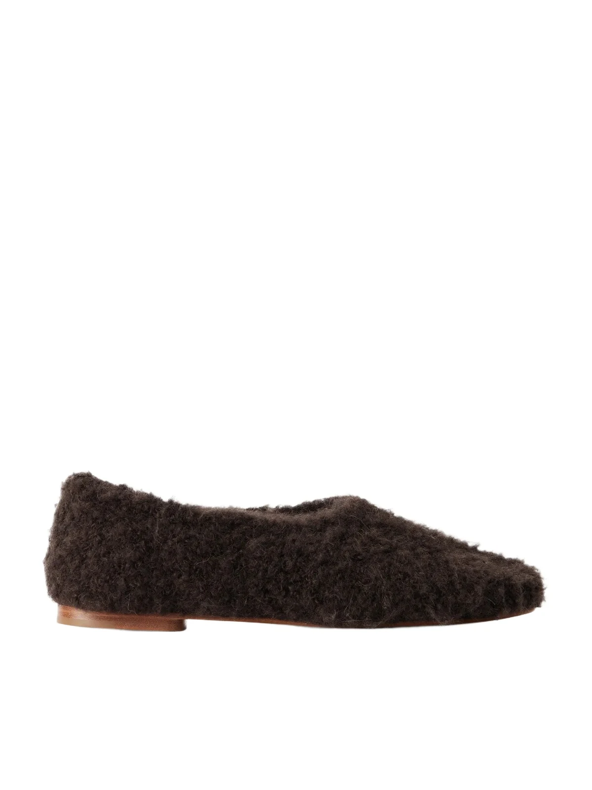 Gabriela Hearst Emperor Leather-trimmed Plush Ballet Flats