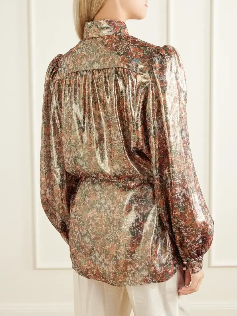 Valentino Garavani Belted Floral-print Silk-blend Blouse | Thumbnail 4 Valentino Garavani Belted Floral-print Silk-blend Blouse | Thumbnail 4