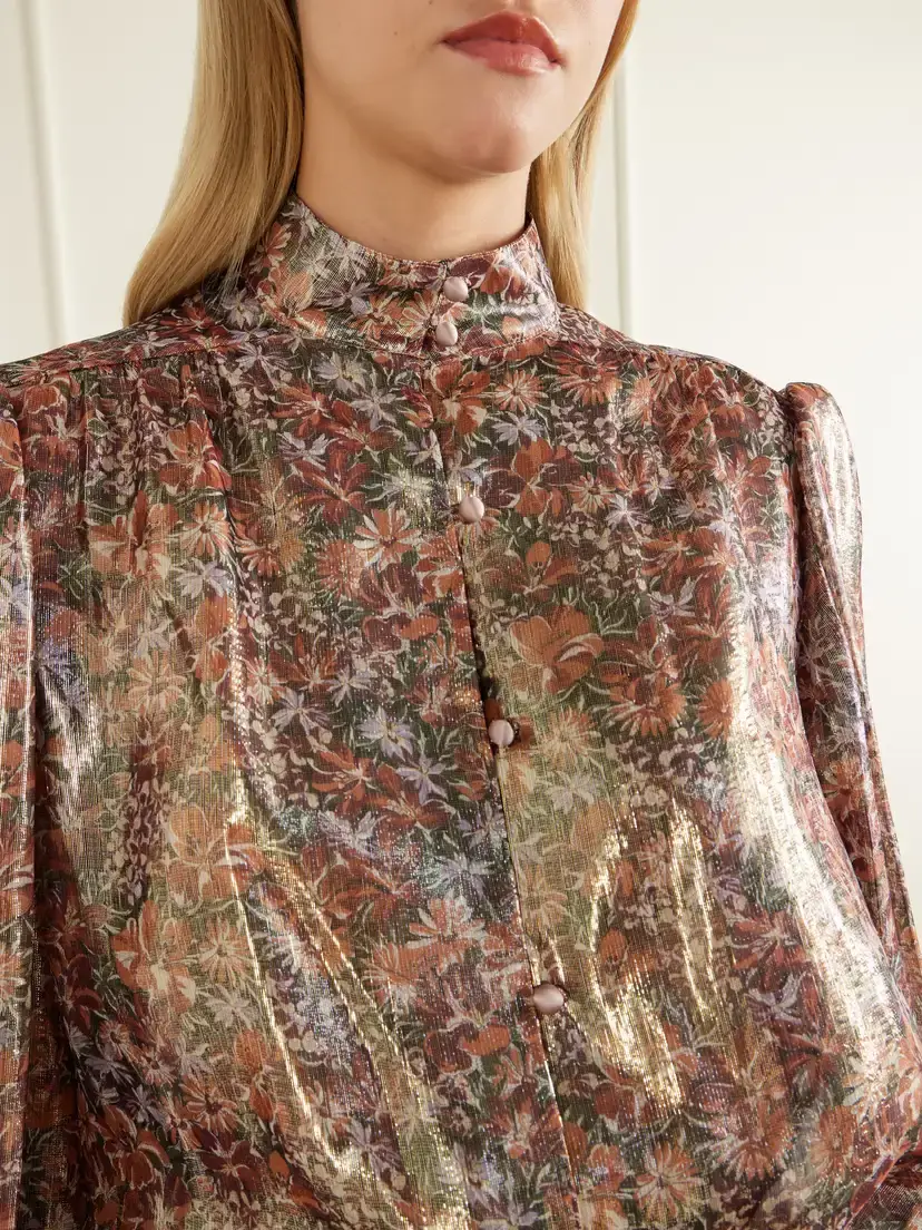 Valentino Garavani Belted Floral-print Silk-blend Blouse | Thumbnail 5 Valentino Garavani Belted Floral-print Silk-blend Blouse | Thumbnail 5