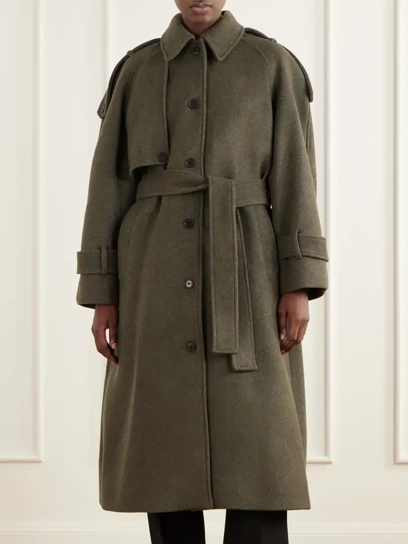 SKALL Manilla Belted Recycled-wool Twill Coat | Thumbnail 3 SKALL Manilla Belted Recycled-wool Twill Coat | Thumbnail 3
