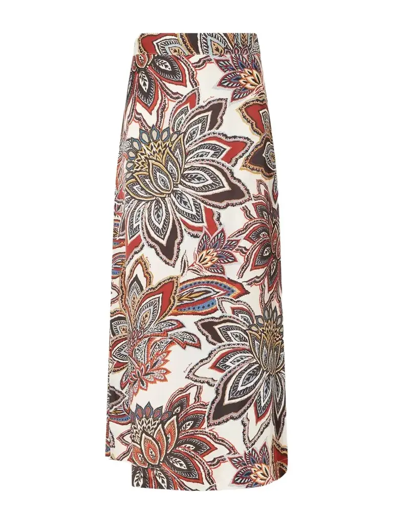 Floral-print Satin Maxi Skirt Floral-print Satin Maxi Skirt