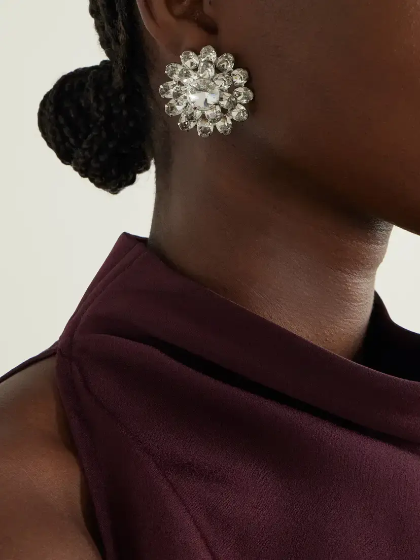 Jennifer Behr Neve Crystal-embellished Silver-tone Earrings | Thumbnail 2