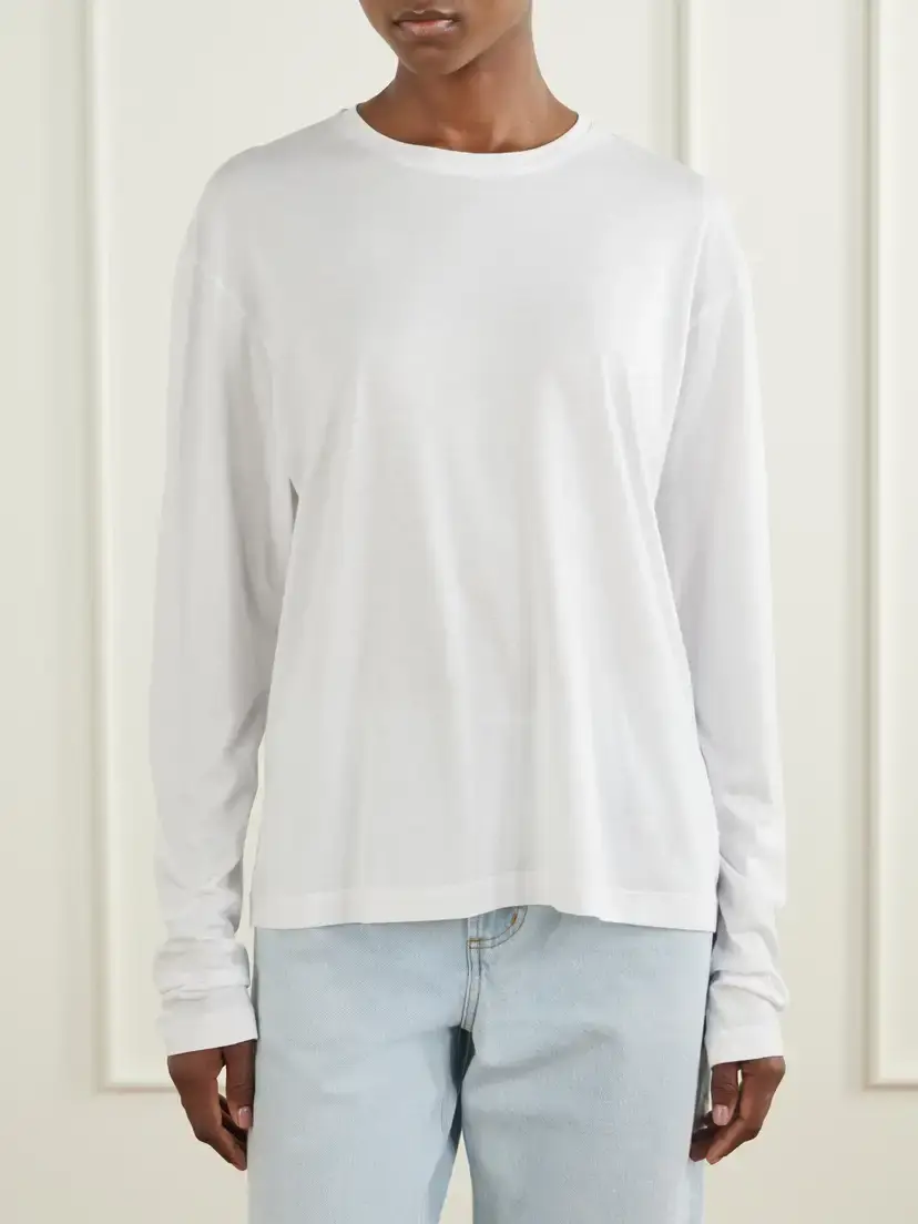 TOTEME Lyocell And Cotton-blend Jersey T-shirt | Thumbnail 3