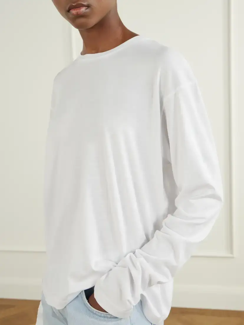TOTEME Lyocell And Cotton-blend Jersey T-shirt | Thumbnail 5