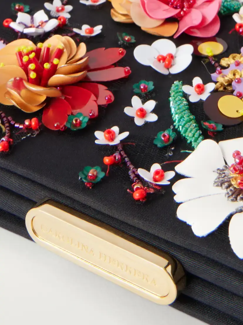 Carolina Herrera Pats Floral-embellished Silk-faille Clutch | Thumbnail 5 Carolina Herrera Pats Floral-embellished Silk-faille Clutch | Thumbnail 5