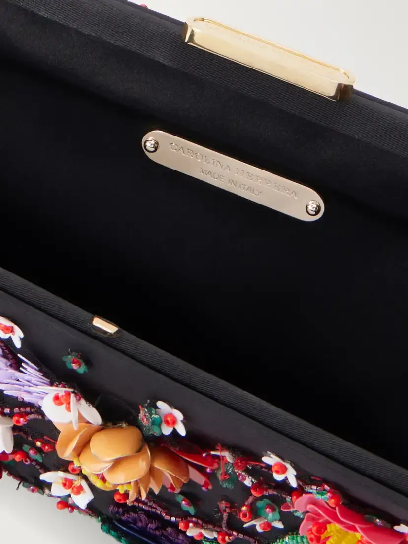 Carolina Herrera Pats Floral-embellished Silk-faille Clutch | Thumbnail 6 Carolina Herrera Pats Floral-embellished Silk-faille Clutch | Thumbnail 6