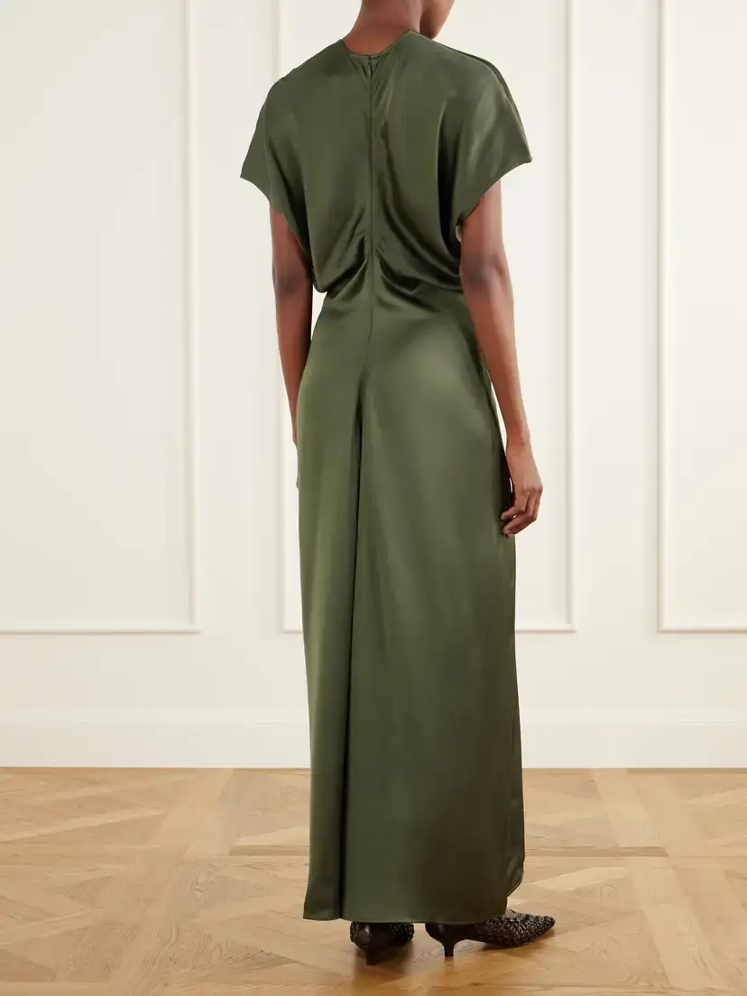 TOTEME Draped Crepe Satin Maxi Dress | Thumbnail 3 TOTEME Draped Crepe Satin Maxi Dress | Thumbnail 3